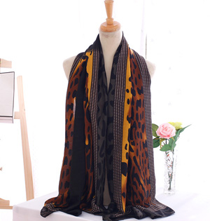 Leopard cotton twill scarves wholesale