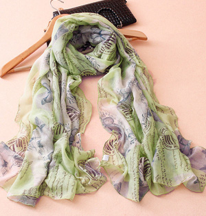 Wholesale print long cotton scarf