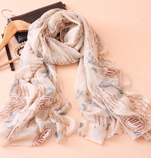 Wholesale print long cotton scarf