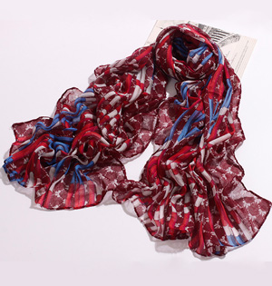 Viscose striped colorful scarf