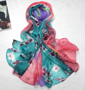Fashionable women silk scarves wholesale