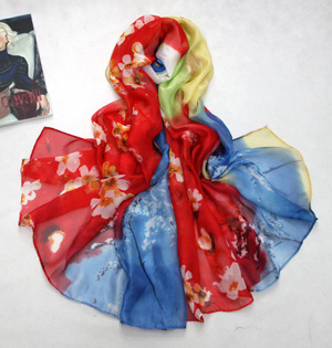 Fashionable women silk scarves wholesale