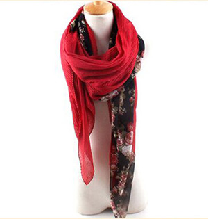 Wholesale floral chiffon silk scarf