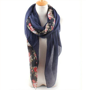 Wholesale floral chiffon silk scarf