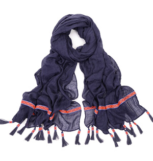 Wholesale fringed hand knit scarf