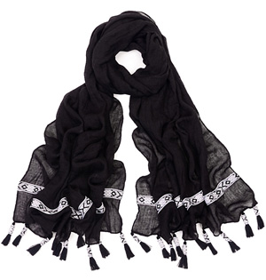 Wholesale fringed hand knit scarf