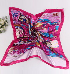 Painting square silk scarf wholesale
