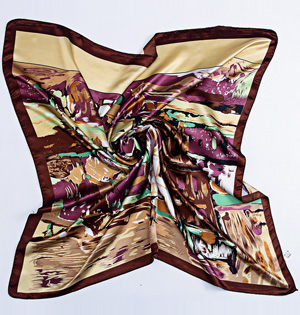 Painting square silk scarf wholesale