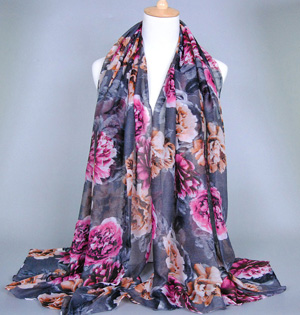 Wholesale viscose peony scarf