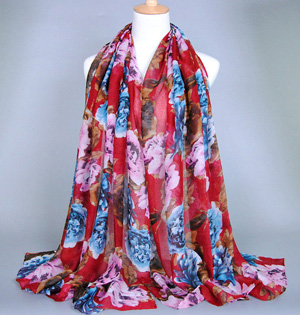 Wholesale viscose peony scarf