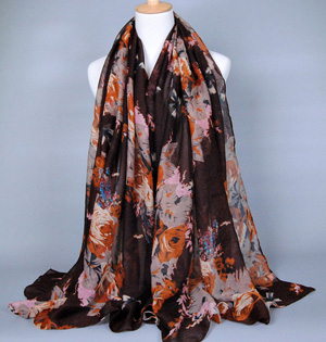 Wholesale rose floral viscose scarf