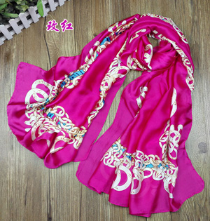 Wholesale women chain silk scarf