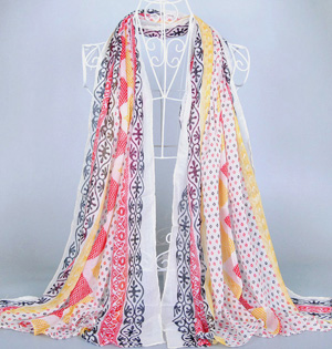 Wholesale pattern viscose cotton scarf
