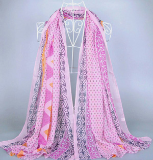 Wholesale pattern viscose cotton scarf