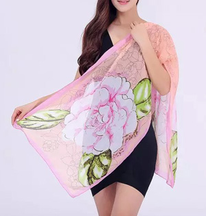 Wholesale women floral chiffon scarf