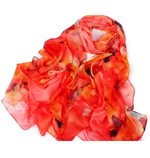 Wholesale chiffon printed silk scarf
