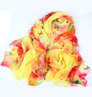 Wholesale chiffon printed silk scarf