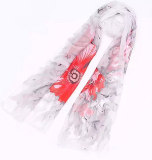 Wholesale flower chiffon silk scarf