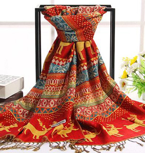 Womens jacquard knit scarf wholesale