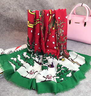 Wholesale viscose christmas scarf
