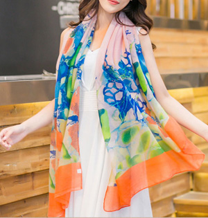 Wholesale silk polyester scarf