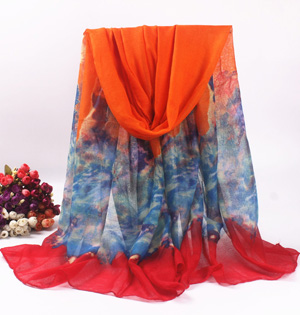 Painting designs viscose scarf