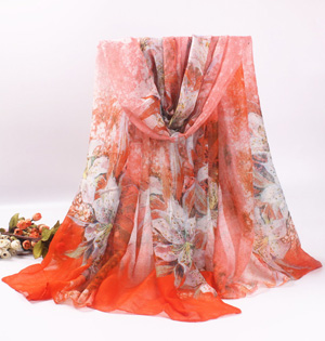 Viscose flower print scarf wholesale