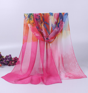 Flower pattern chiffon scarf wholesale