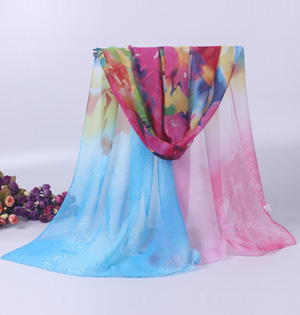 Flower pattern chiffon scarf wholesale
