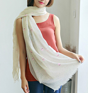 Wholesale silk and cotton scarf