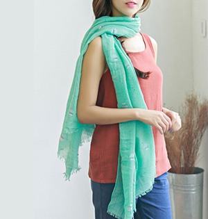 Wholesale silk and cotton scarf