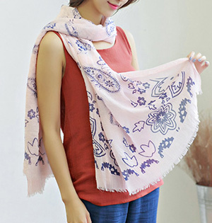 Wholesale cotton silk fabric scarf