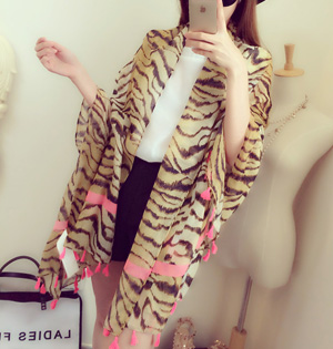 Wholesale animal tiger cotton scarf