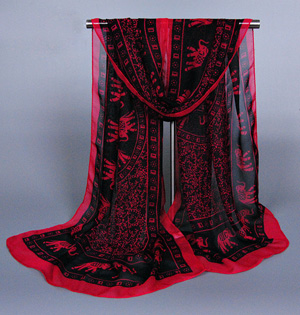 Wholesale red chiffon shawl