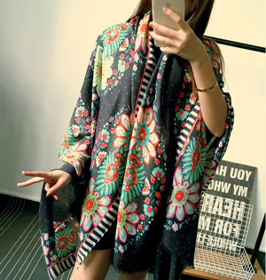 Wholesale cotton sunflower shawl
