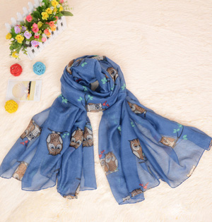 Wholesale owl viscose scarf