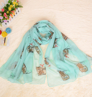 Wholesale owl viscose scarf