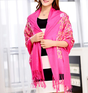 Wholesale embroidered cashmere scarves