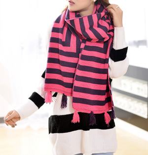 Wholesale striped wool scarf