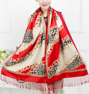 Digital print silk fabric scarf