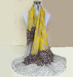 Leopard print viscose infinity scarf