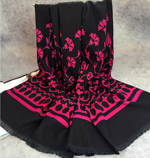 Women fringed cashmere scarf wholesale