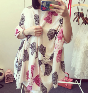 Wholesale silk cotton long scarf
