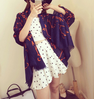 Wholesale letters printed scarf