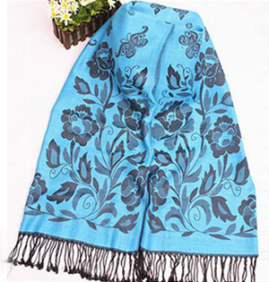 Wholesale jacquard fringed shawl