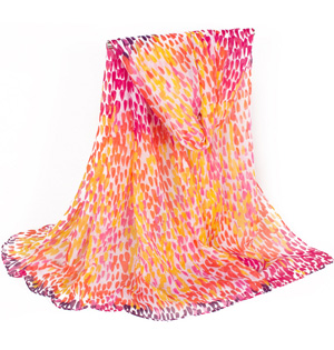 Viscose scarf with fringed
