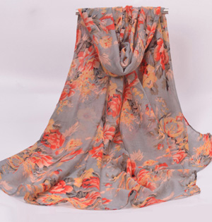 Wholesale polyester floral scarf