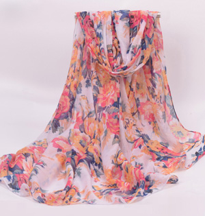 Wholesale polyester floral scarf