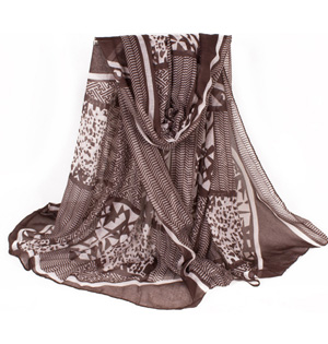 Geometric floral print viscose shawls
