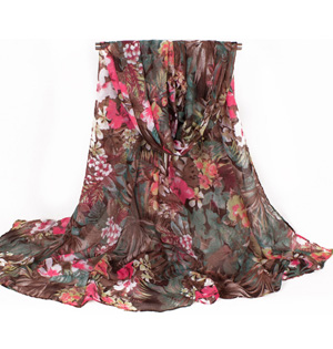 Wholesale floral fringe scarf